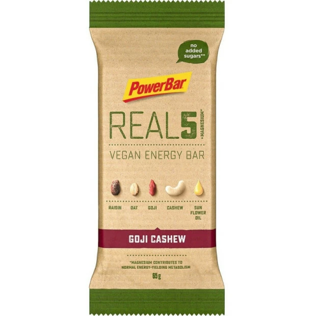 Barre Energétique PowerBar Real5 Vegan Baies De Goji/Cajou 65g