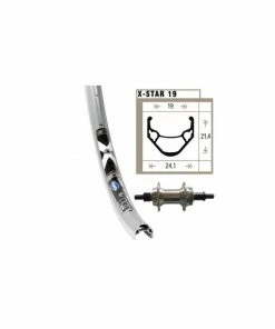 Xxcycle Roue Arrière 24X1.75 Ecrou 36Trous Rigida X-Star 19 Argent Rayons Inox